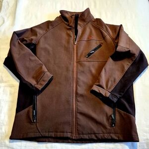 Minus Zero men's size XXL brown fleece lined jacket, 4 zip pockets, VGUC